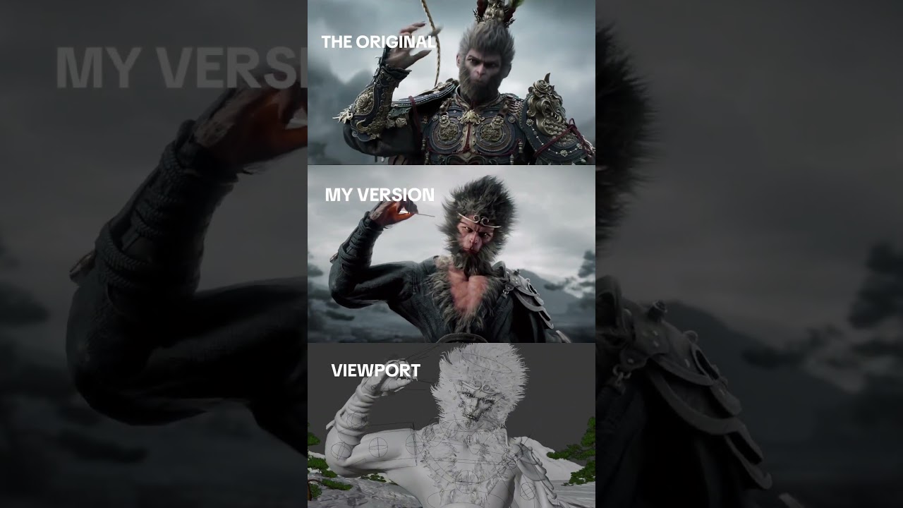 Recreating this iconic Black myth: Wukong scene in Blender 3D #wukong #blender3d #3danimation #cgi