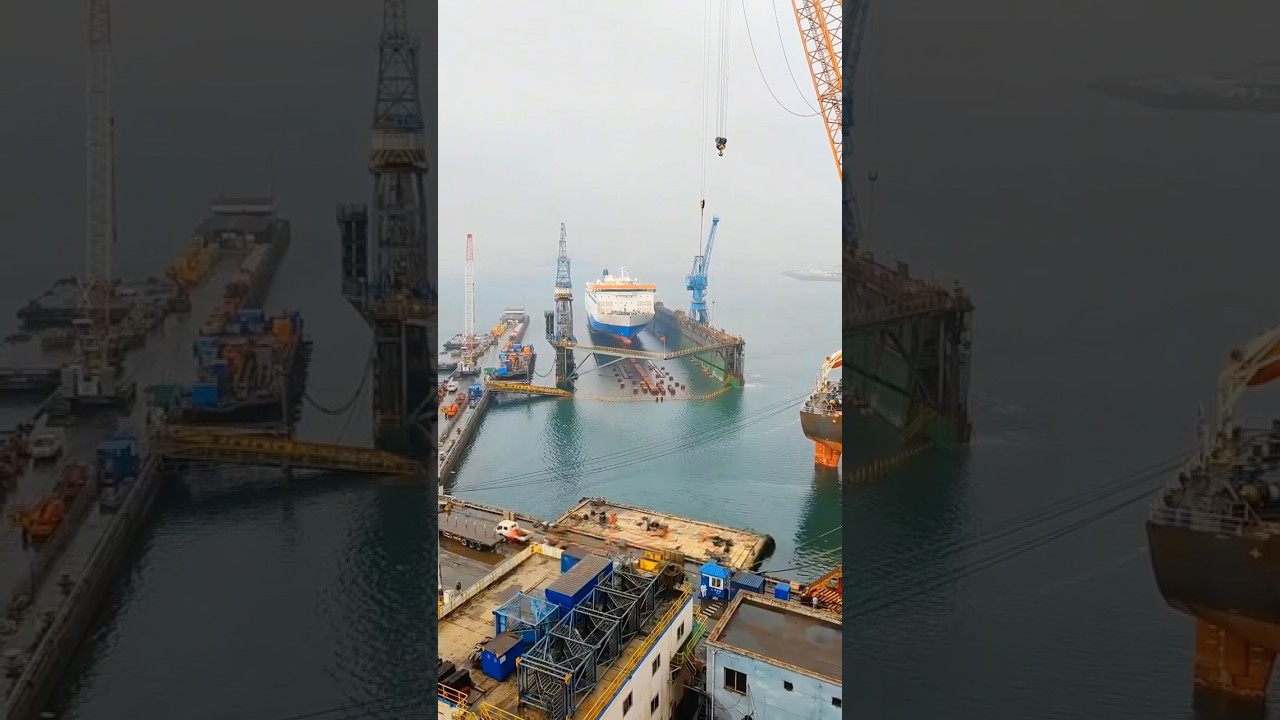 How does a ship get into a dry dock?