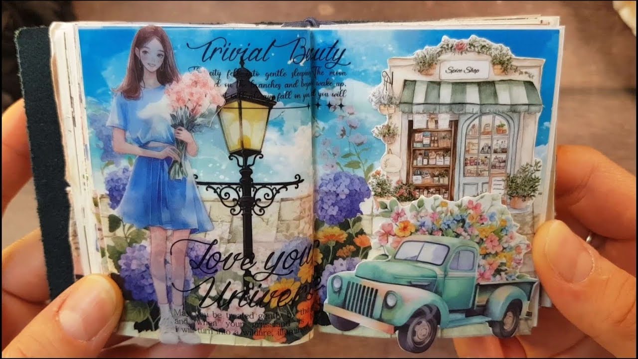 종이 소리 ASMR | 빈티지 감성 다꾸 | Paper sounds ASMR | 🪻꽃 향기 나는 날에🌷 #scrapbooking #journaling #journal 