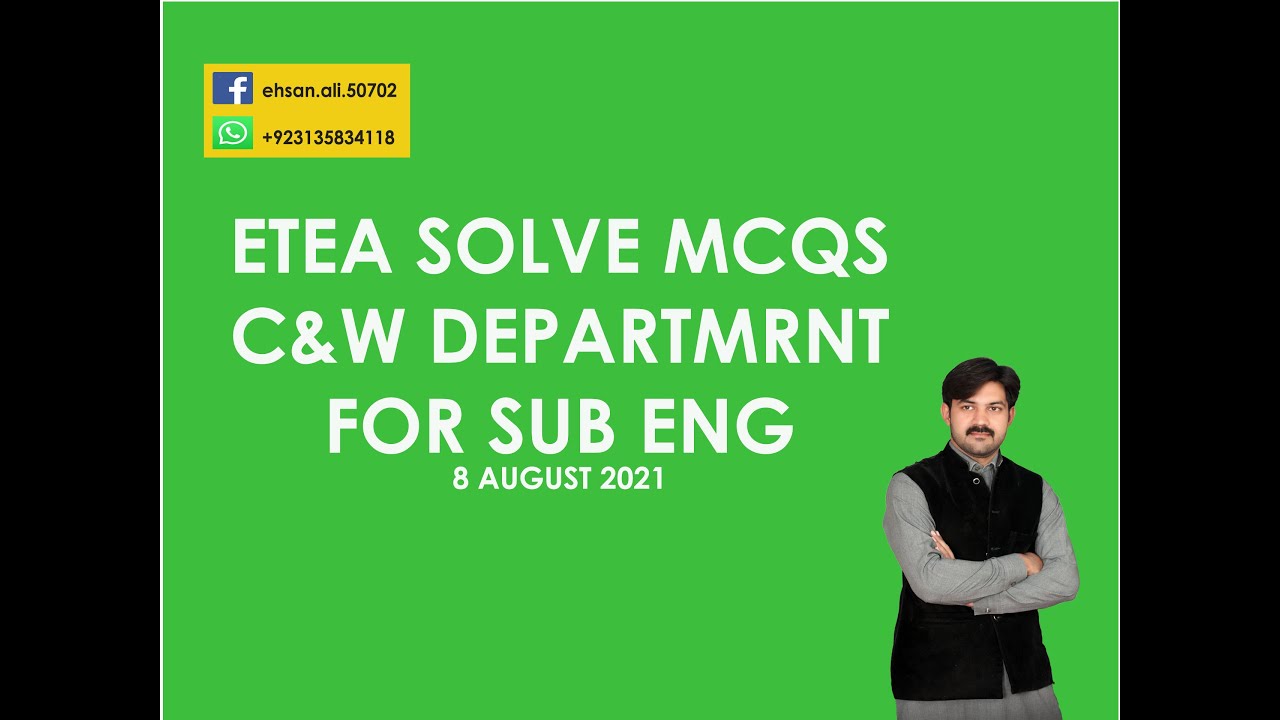 Answer key ETEA test of C&W for sub engineer 8 August 2021