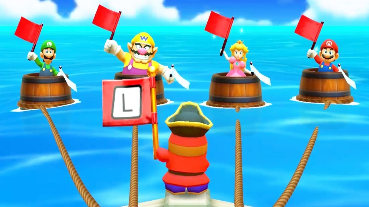 Mario Party The Top 100 Minigames - Luigi Wario Peach Mario All Minigames (Master Cpu)