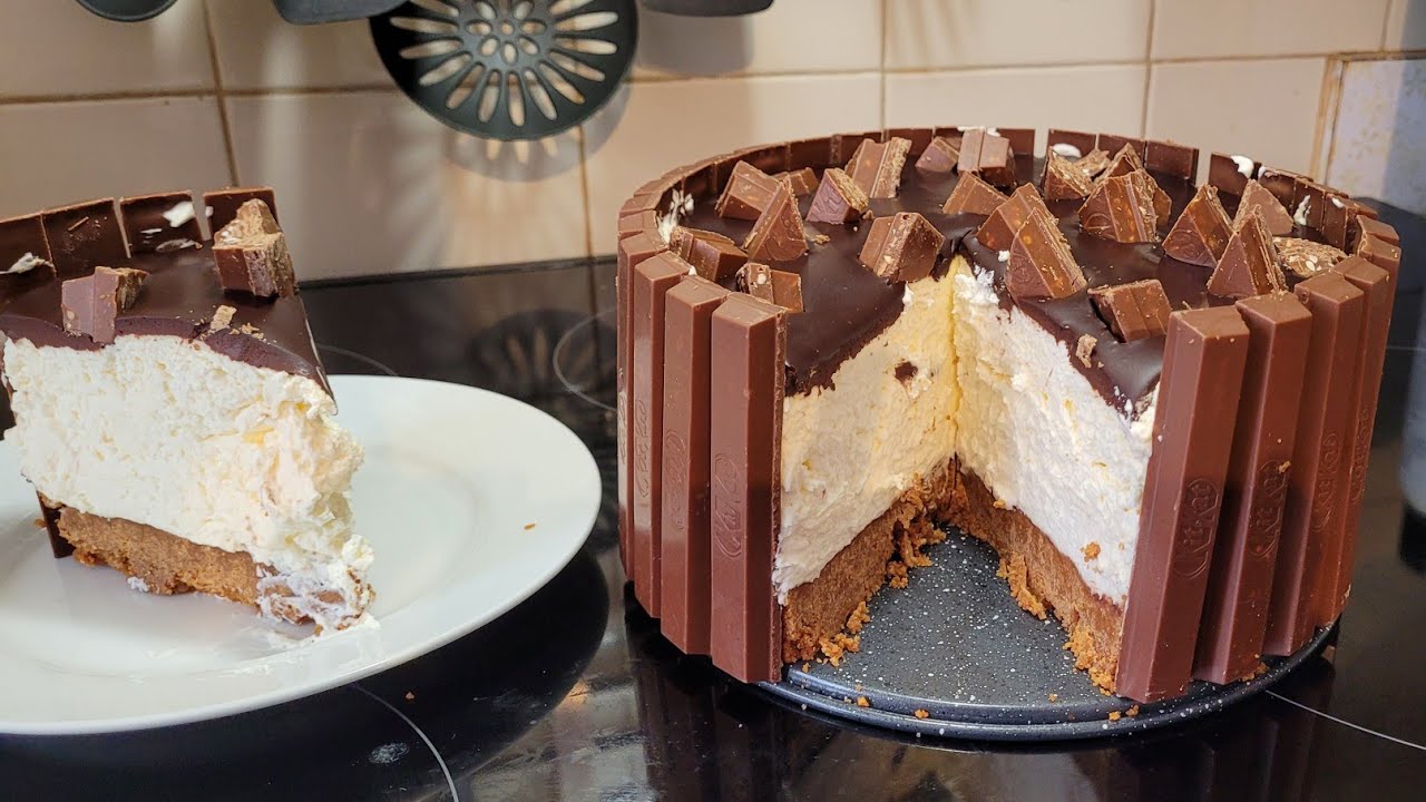 Cheesecake Kit Kat sans cuisson. Alain Brunet.