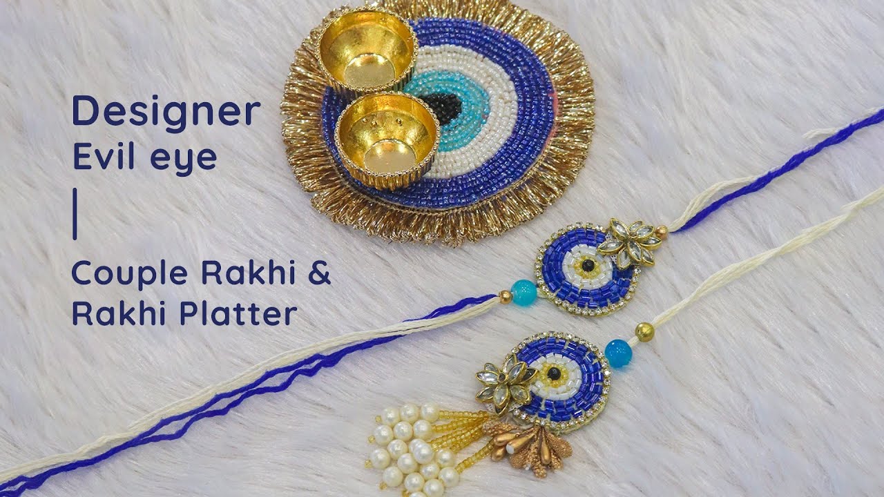 How To Make Rakhi | Evil Eye Rakhi Combo With Kumkum Platter | Handmade Rakhi | Couple Rakhi