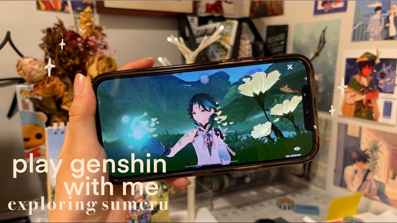 🥠 playing genshin impact || 30 minutes of gameplay on iphone (eng dub)
