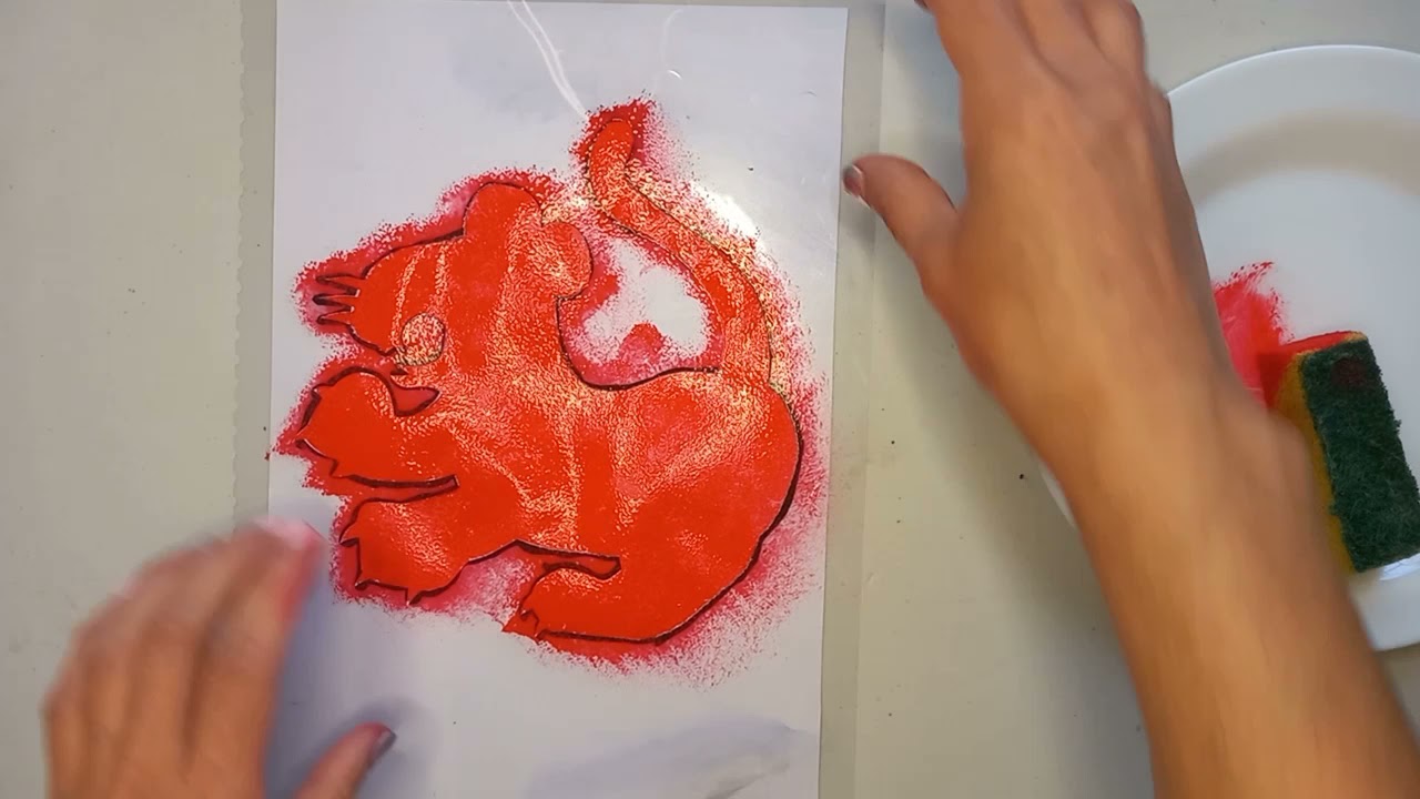 Stencil con esponja