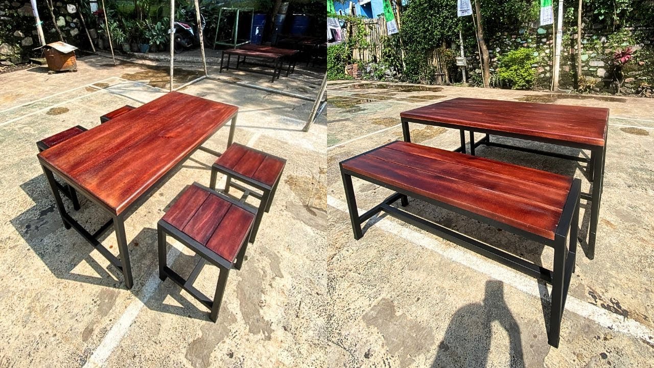 Meja Kafe Alas Kayu Mahoni, Ukuran Custom