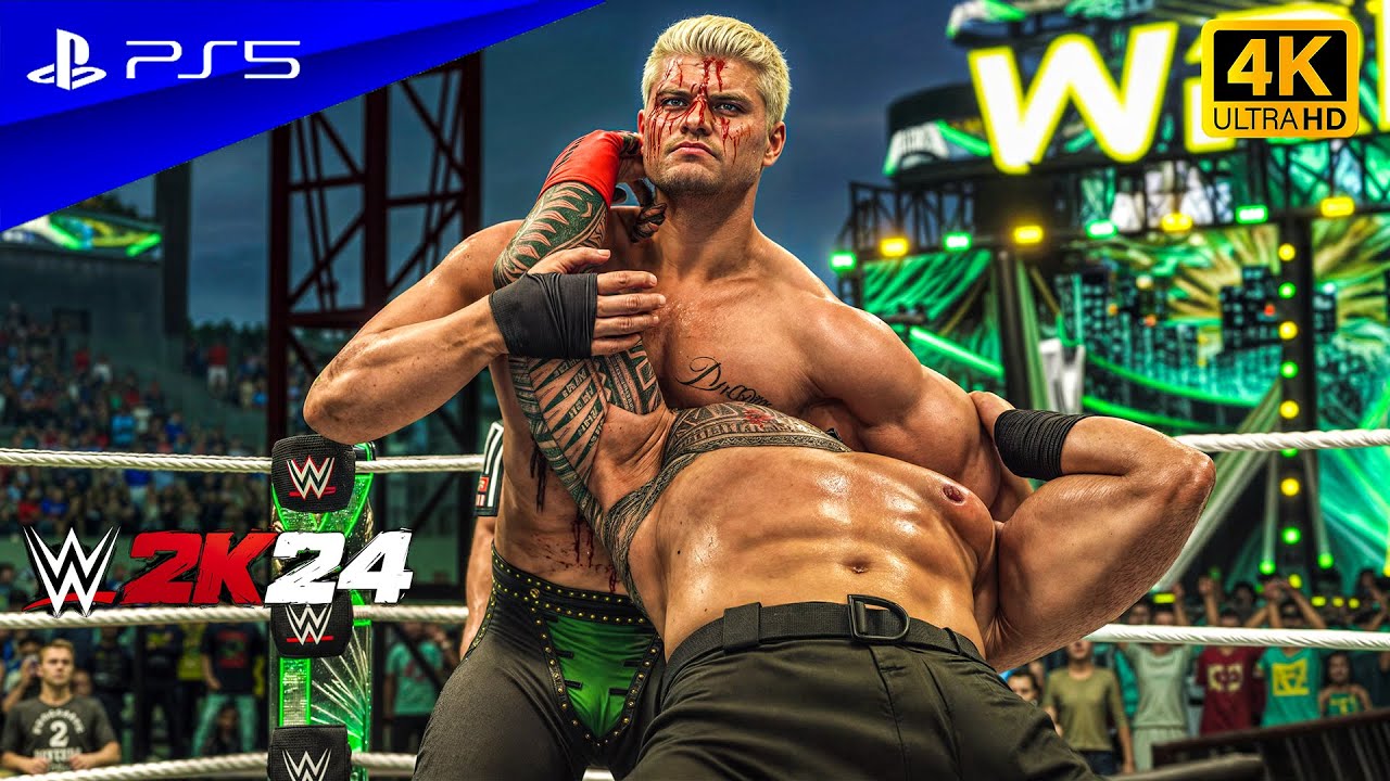 WWE 2K24 - Cody Rhodes vs. Roman Reigns | No Holds Barred Match Wrestlemania XL | PS5™ [4K60]