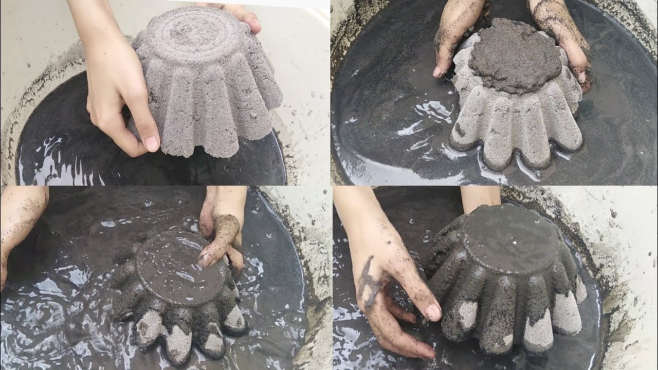 Asmr Soft crunchy charcoal+sand crumbles & almost dipping| Calming video