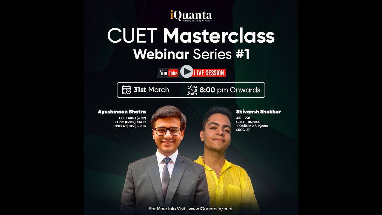 Must Watch CUET Masterclass by AIR 1 | CUET 2025 | Live Session