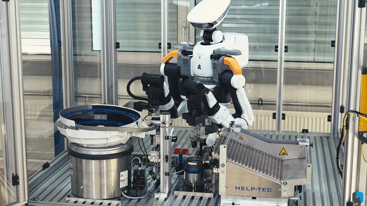 A Industrial Robot in the process of Screwdrivers assembly