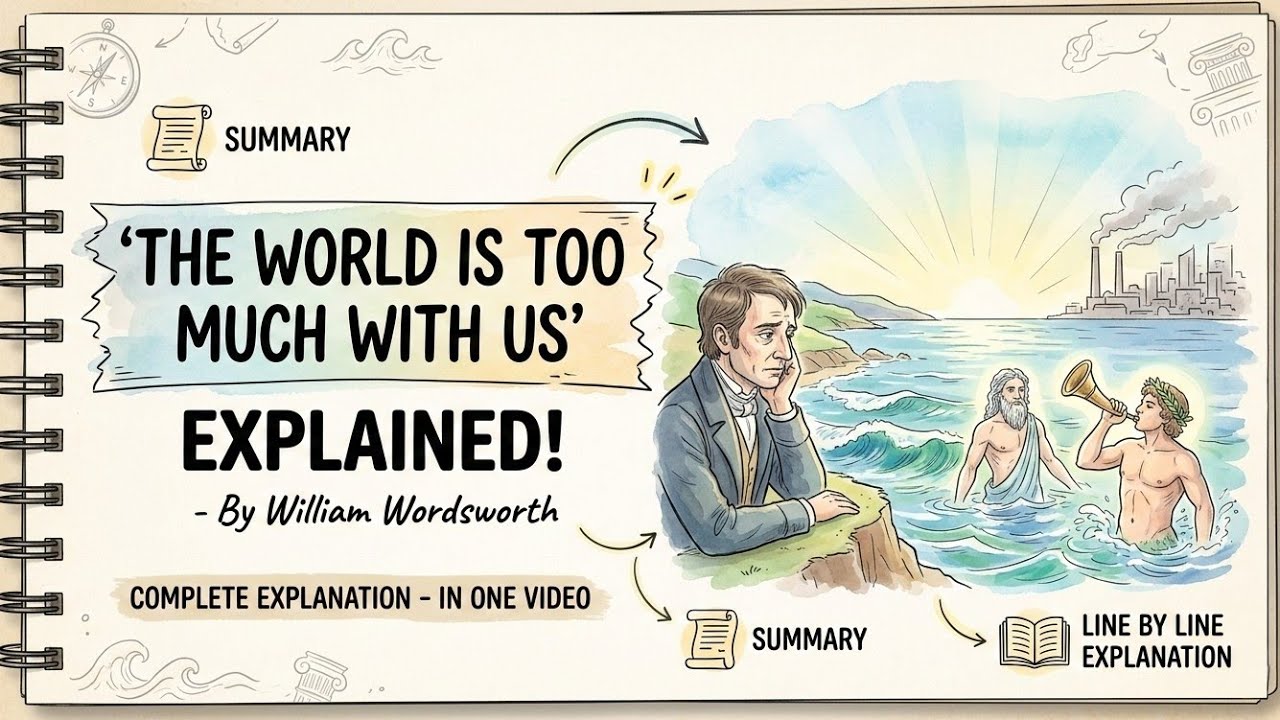 The World Is Too Much With Us By William Wordsworth | Line by Line Explanation In Hindi  | Summary.