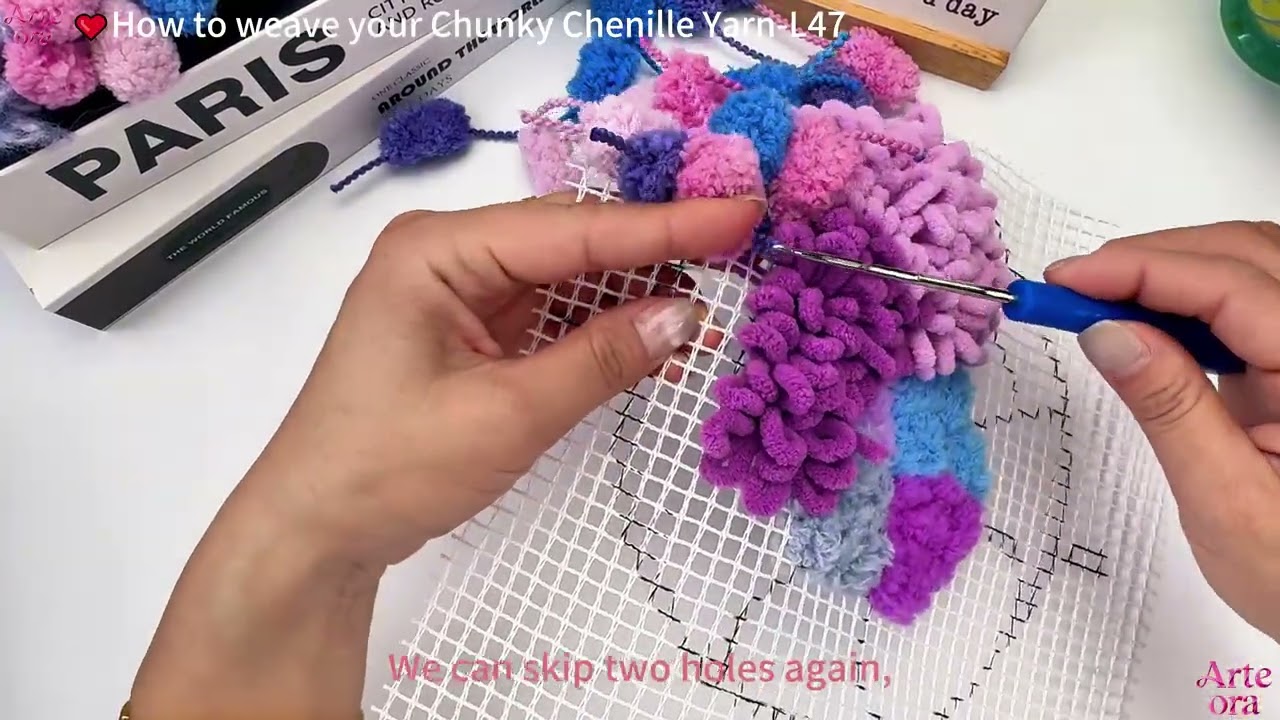 4、How to weave your Chunky Chenille Yarn-L47