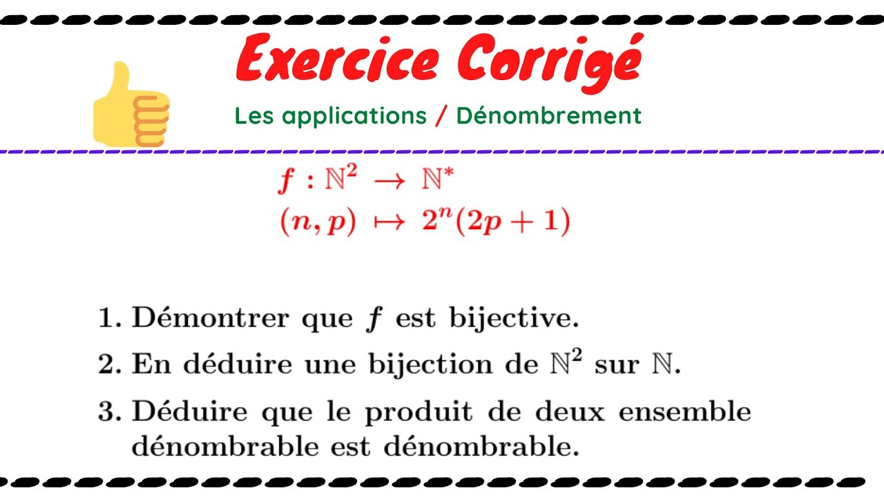 Montrons que N² et N sont équipotents et le produit de deux ensembles dénombrables est dénombrable