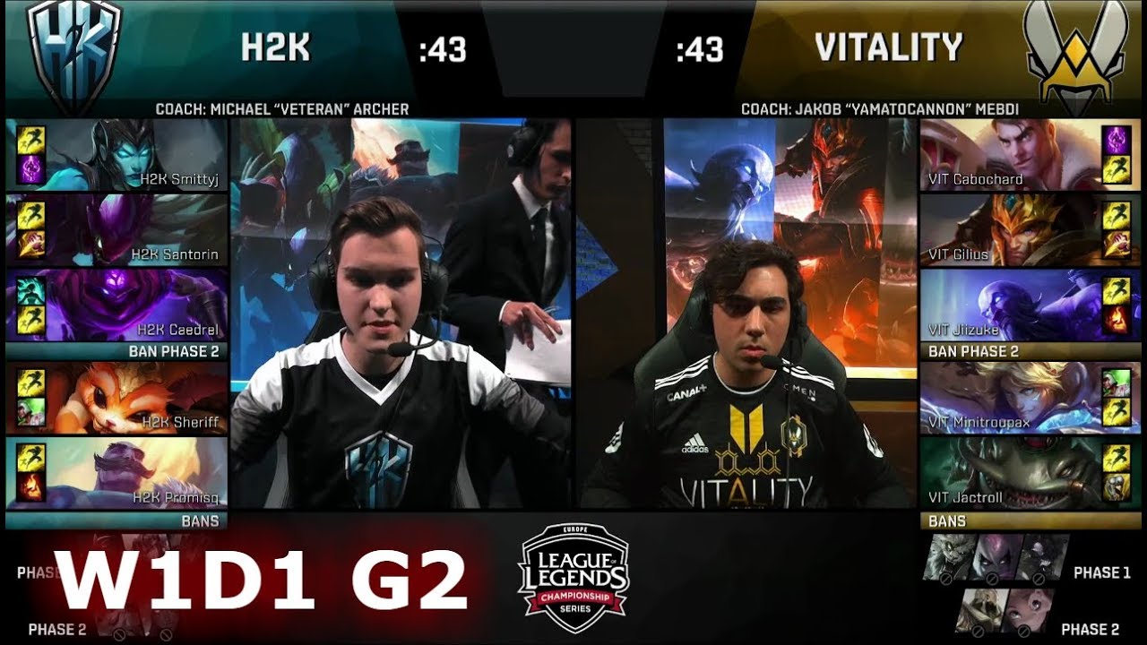 H2K Gaming vs Vitality | Week 1 Day 1 of S8 EU LCS Spring 2018 | H2K vs VIT W1D1 G2