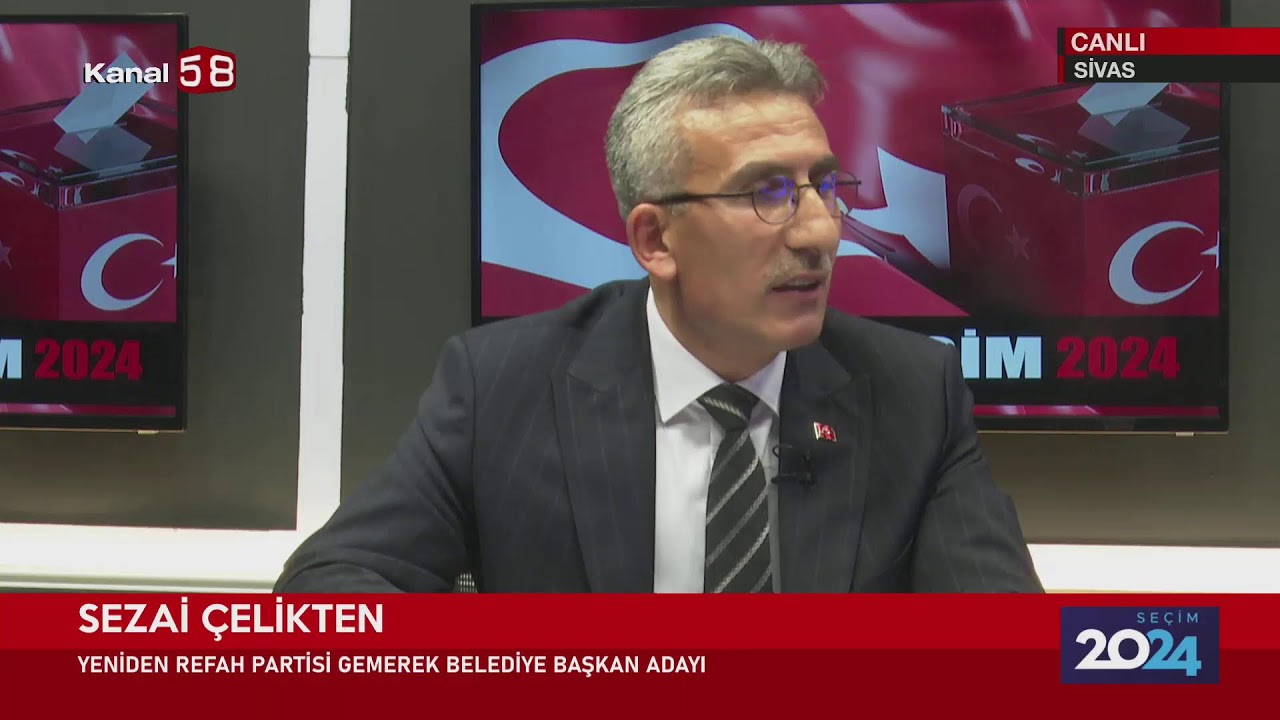 #YenidenRefahPartisi #Gemerek Belediye Bşk. Adayı #SezaiÇELİKTEN #Kanal58'de #Seçim2024'e konuk oldu