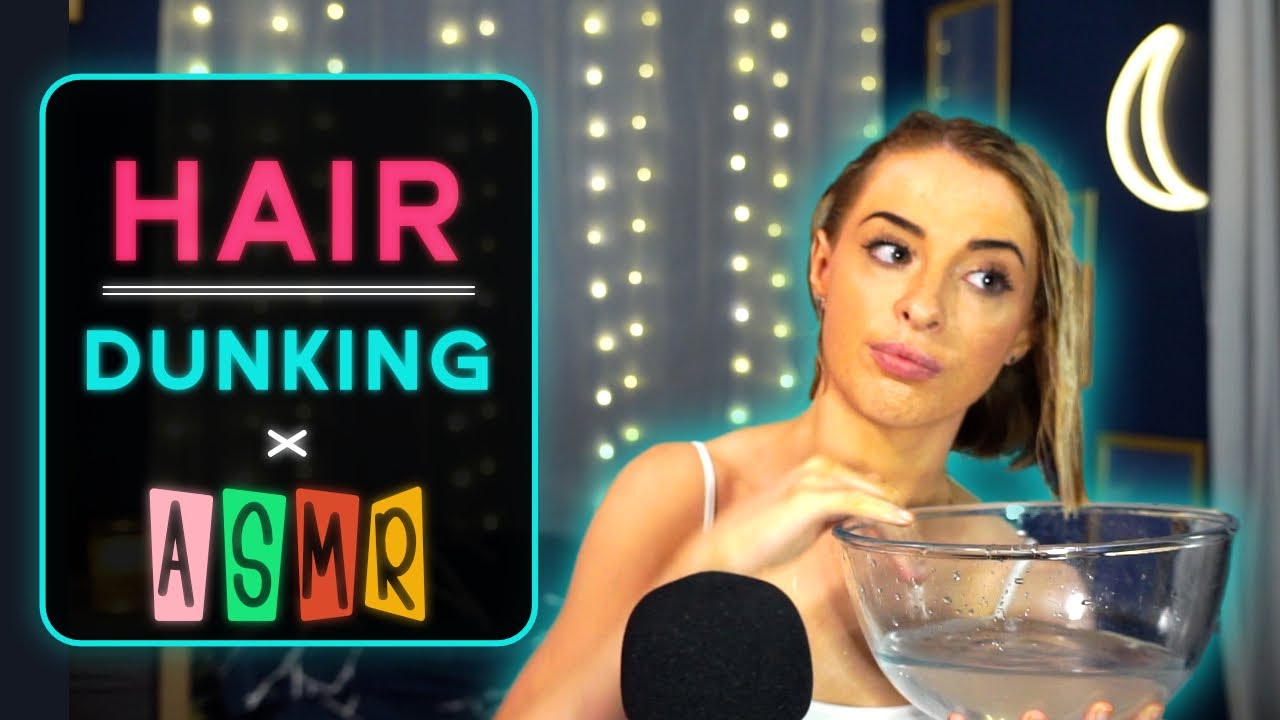[ASMR] Hair Dunking - Wet Hair / Glass / Water Sounds!! 💦