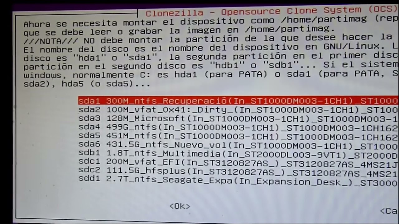 Создание образа жесткого диска с помощью Clonezilla