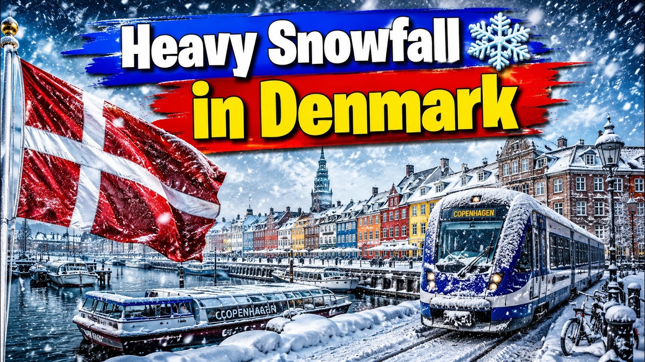 Heavy Snowfall in Denmark ❄️ | Denmark Snow Storm 2026 | Extreme Winter Weather Copenhagen