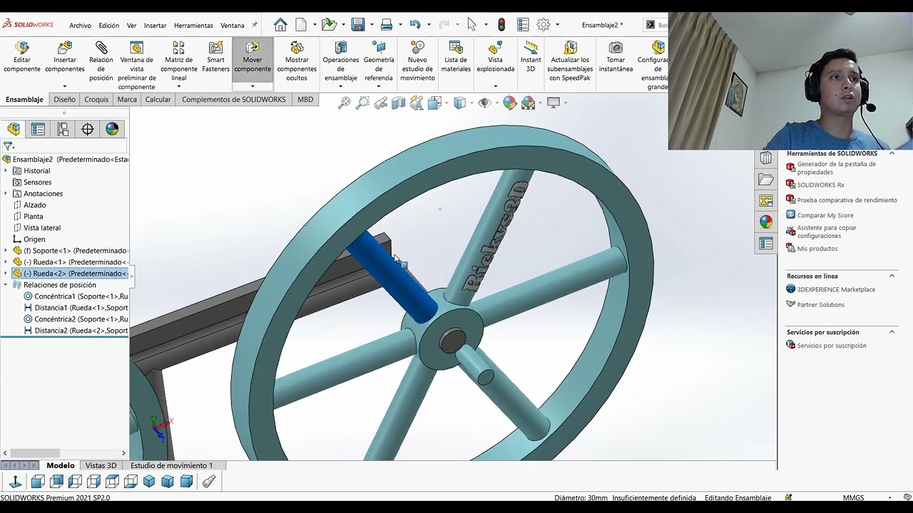 Ensamblando en SolidWorks #2 - mecanismo ruedas de tren
