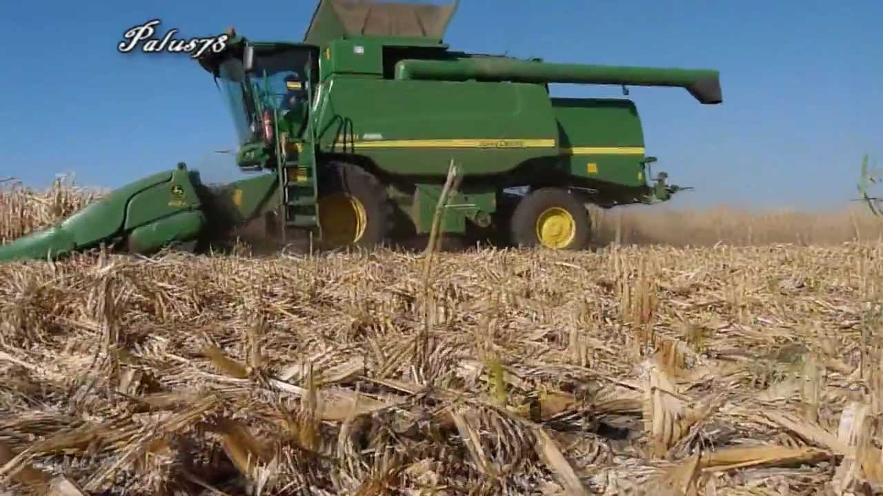 Kukorica betakarítás.[John Deere T670i  John Deere 9640WTS]