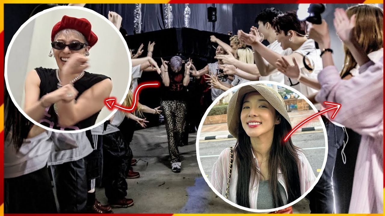 Dara greeting G-dragon with the backup dancers; Dara's makeup artist hints G-dragon too!