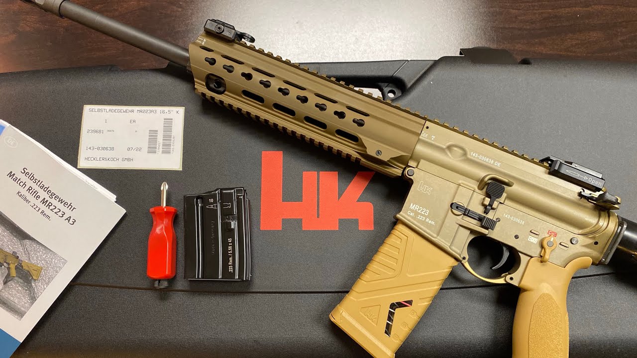 Видео распаковки: эксклюзивная модель Heckler & Koch MR223 RAL8000 (импорт B&T) для немецкого рынка