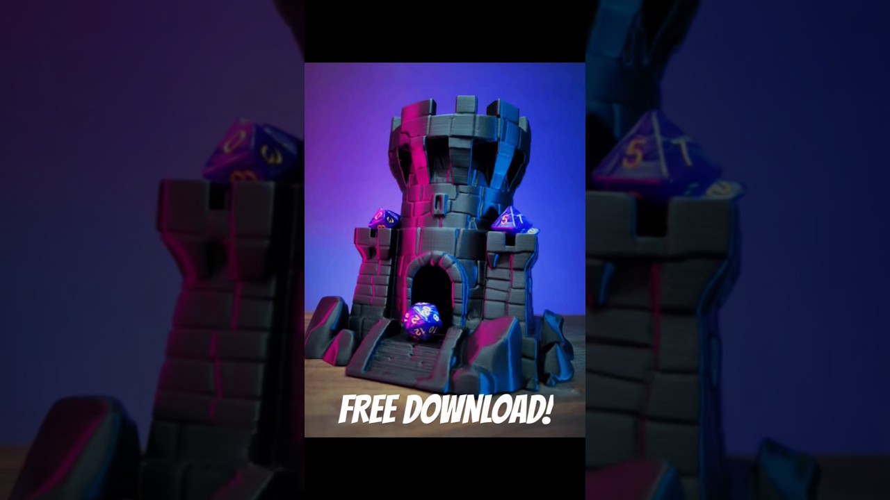 A Simple Castle Dice Tower 🎲 Free download #dicetower #3dprinting #diy #terraincrate #dnd