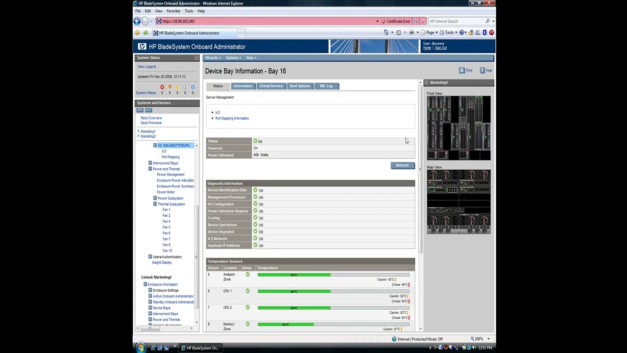 HP BladeSystem Onboard Administrator   2 minute demo