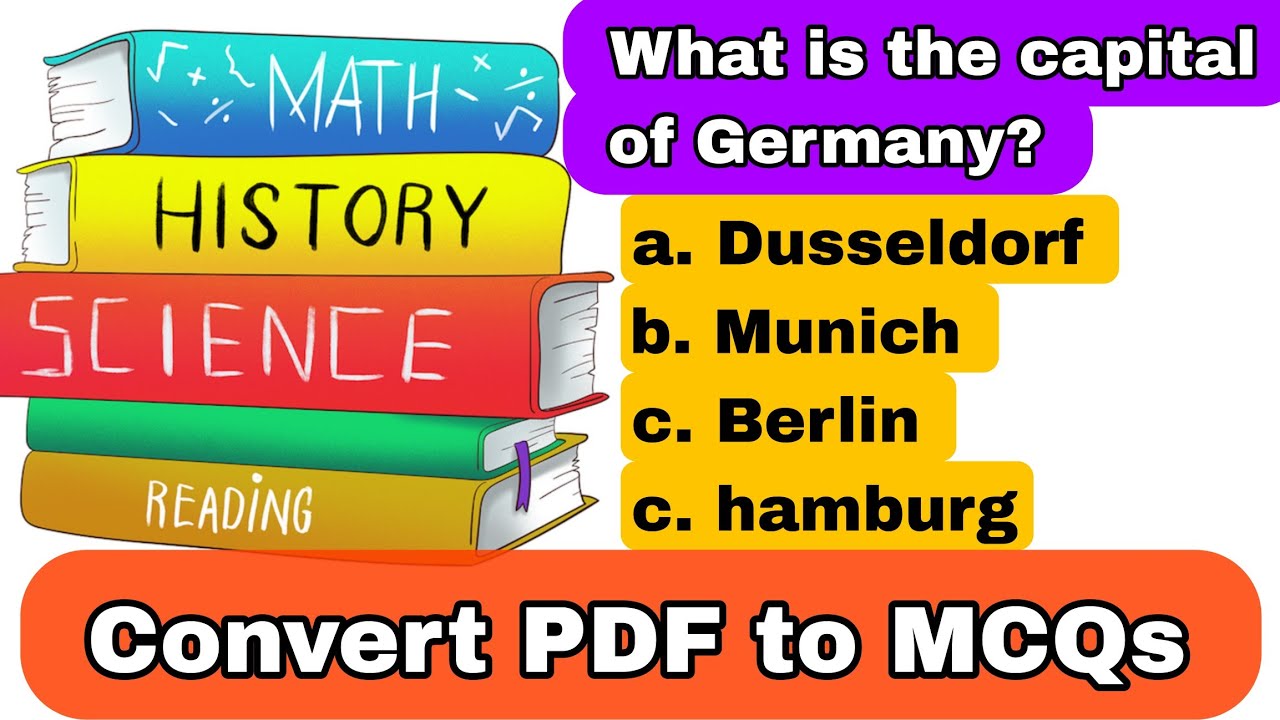 Make unlimited MCQs from a PDF book #pdf