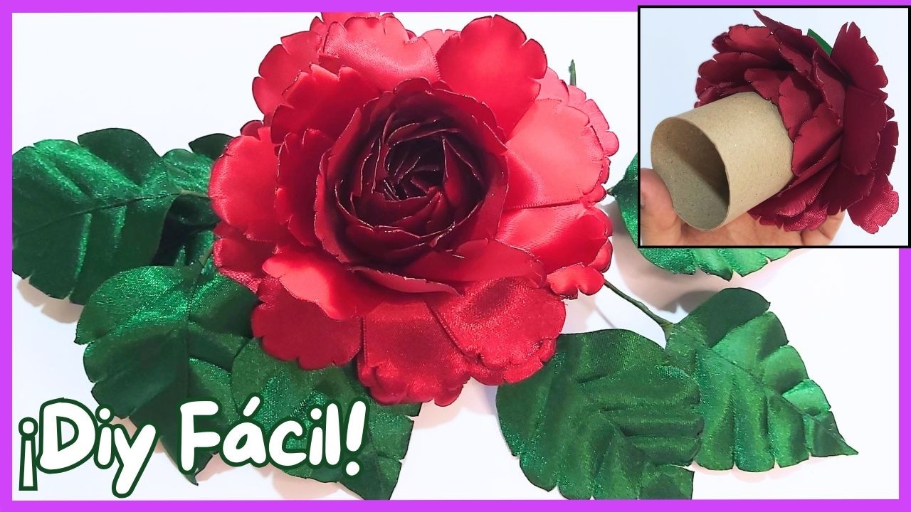 Удивительно! Превратите кусок картона в потрясающую розу из атласной ленты 🌹