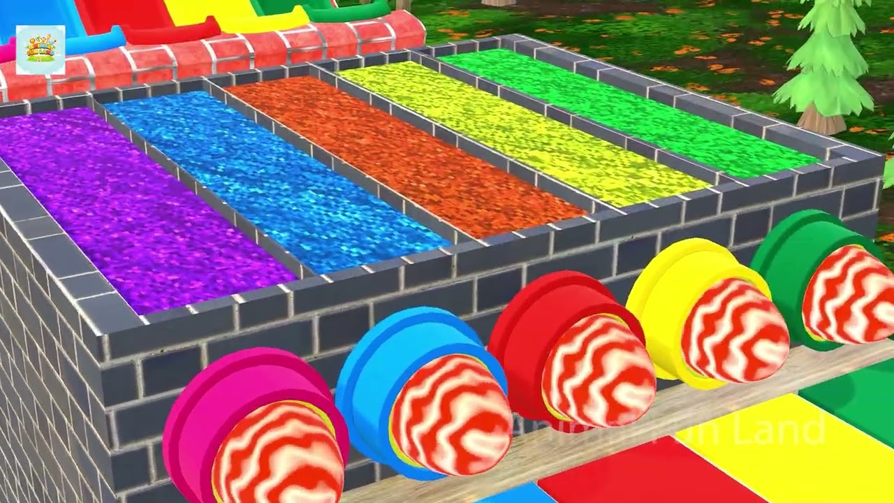 Long Slide Game With Elephant Gorilla Buffalo Hippopotamus Tiger - 3d Animal Game - Funny 3d Animals