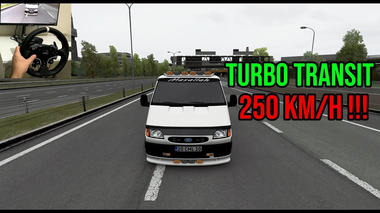 Turbo Transit ile 250 KM/H Denedim | Assetto Corsa Mod MOZA R5 Direksiyon Seti