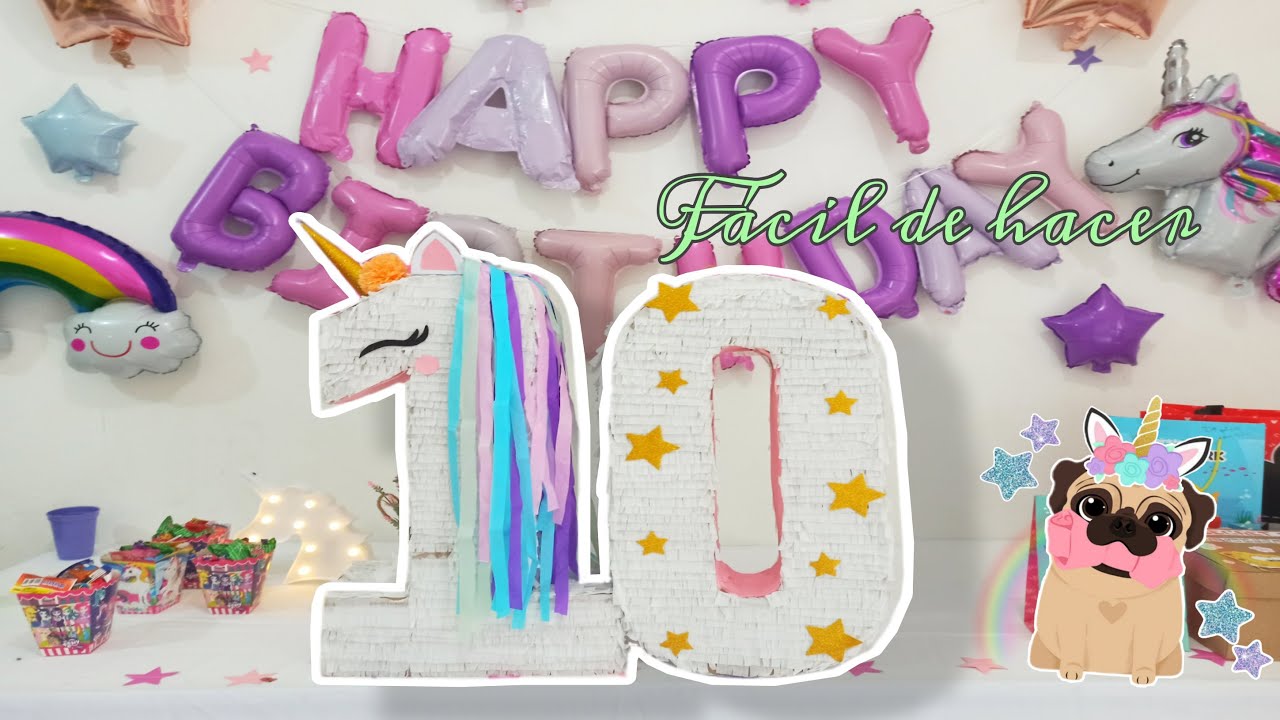 Cómo hacer piñata unicornio DIY | Número 10 paso a paso 🦄