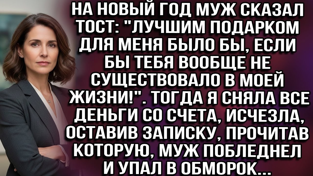 Муж на Новый год сказал_ _Лучший подарок - если б тебя не существовало_.Я сняла все деньги и исчезла