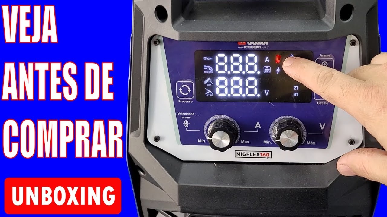 MÁQUINA DE SOLDA MIG TIG ELETRODO INVERSORA MULTIPROCESSOS BOXER SOLDAS MIGFLEX 160 BV
