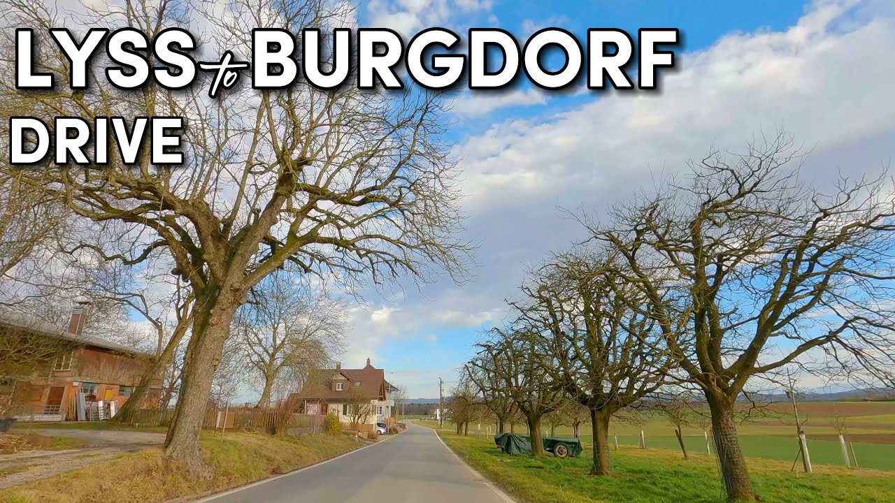 Lyss to Burgdorf - Typical Switzerland Countryside - Scenic Drive
