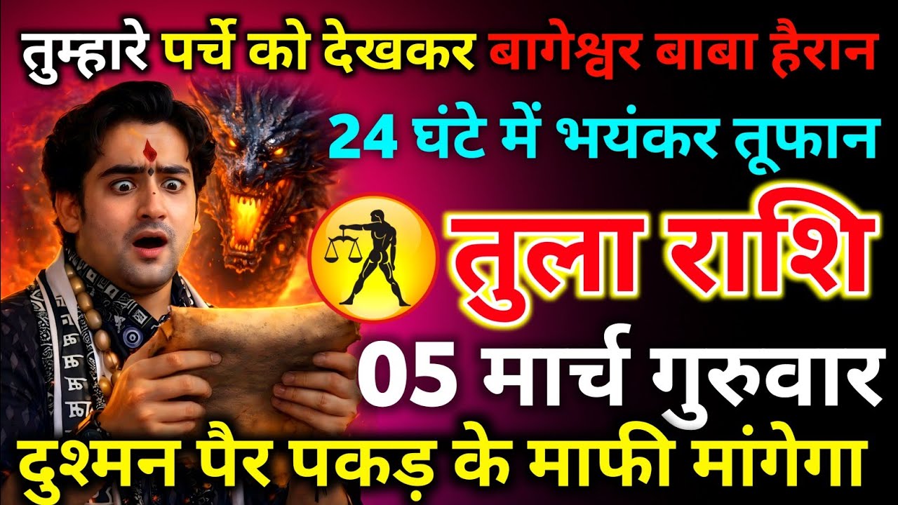 तुला राशि 01 मार्च रविवार तुम्हारे पर्चे को देखकर बागेश्वर बाबा हैरान 24 घंटे के अंदर.../tula rashi
