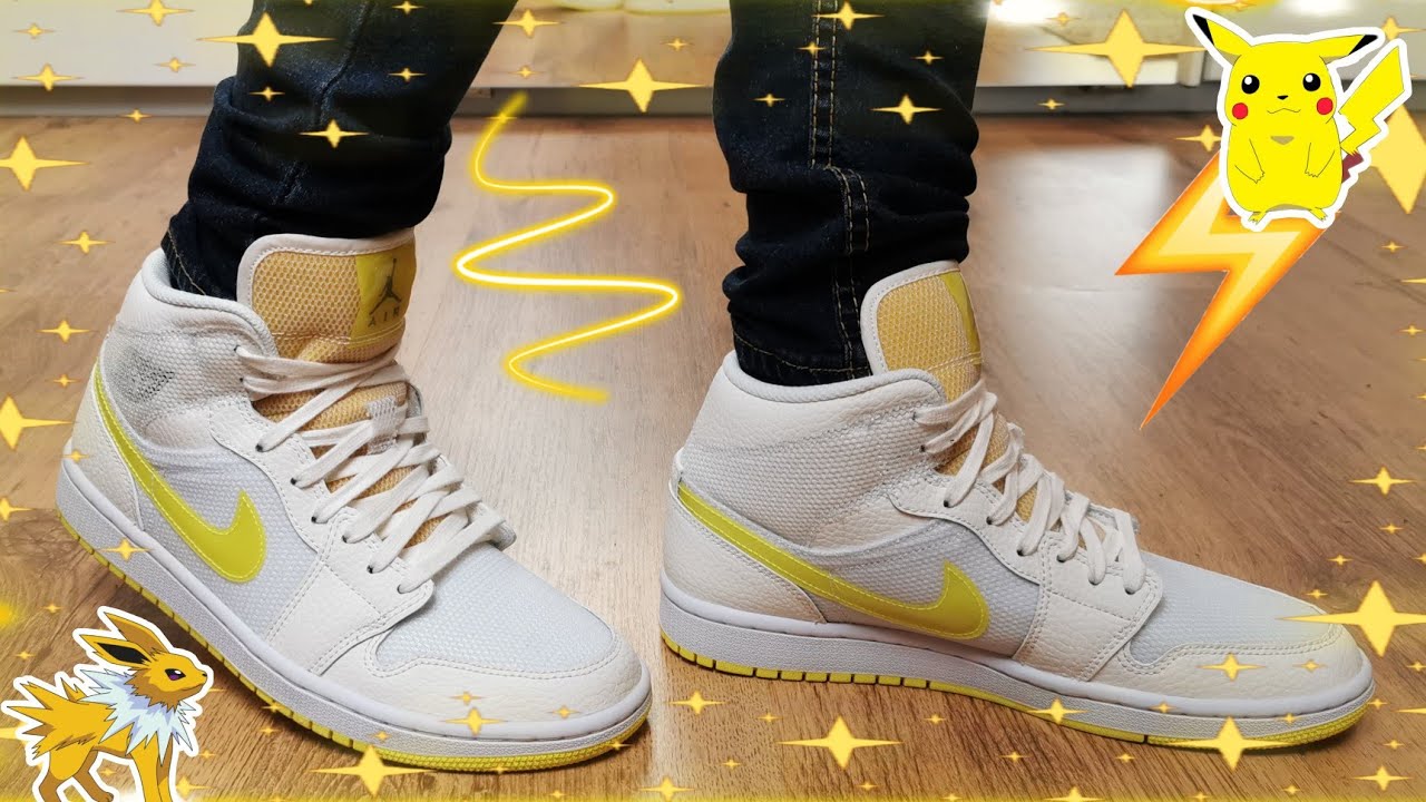 Jordan​ 1​ Mid​ SE​ VOLTAGE​ YELLOW​⚡/ Unbox​ &​ ON​ FEET​/ EP.110
