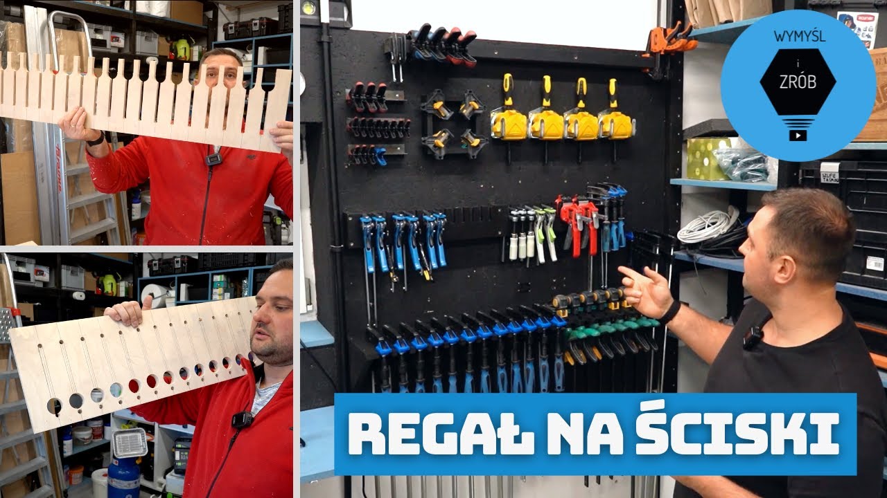 Regał wieszak uchwyt na ściski stolarskie - jak zrobić