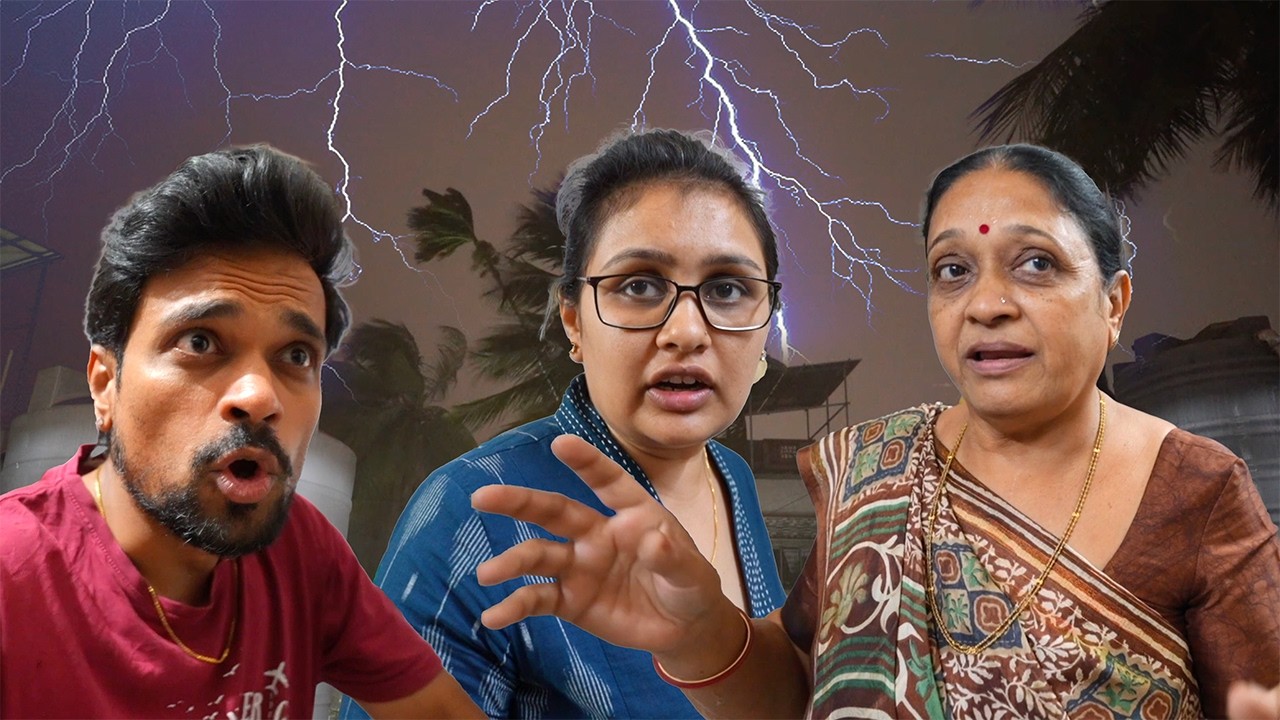 Surat mein achanak cyclone aa gaya aur bhai ke saath sandhyaji ghar se bahar hai papa bhi fase hai !