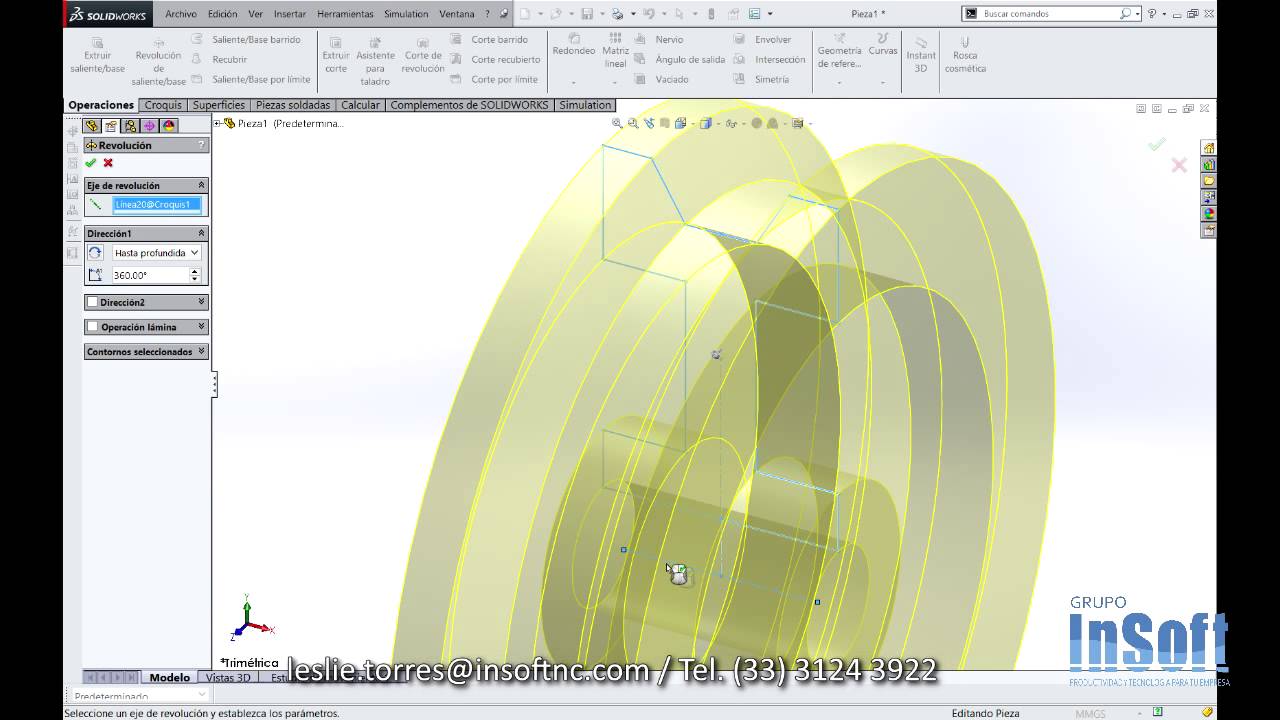 SOLIDWORKS Realizar una POLEA con la OPERACIÓN REVOLUCIÓN