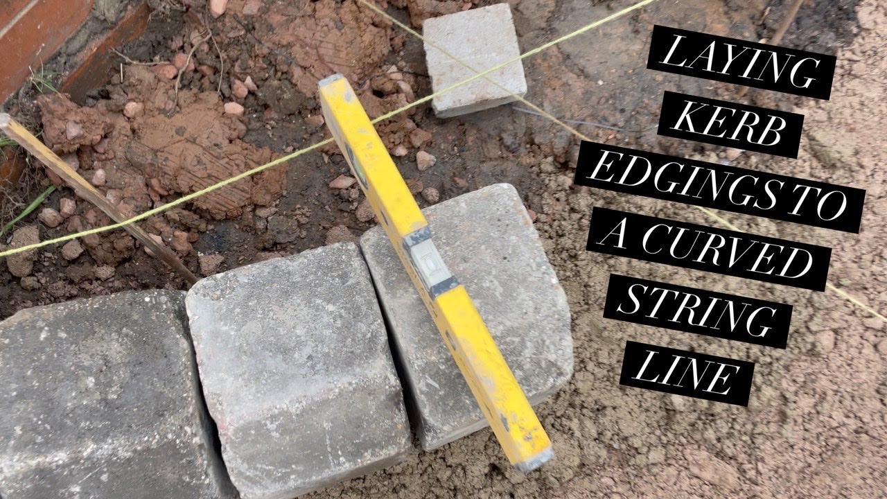 Curved Landscape Edging: Perfect Your Technique with a String Line 🌿🔧 #edging #pavers