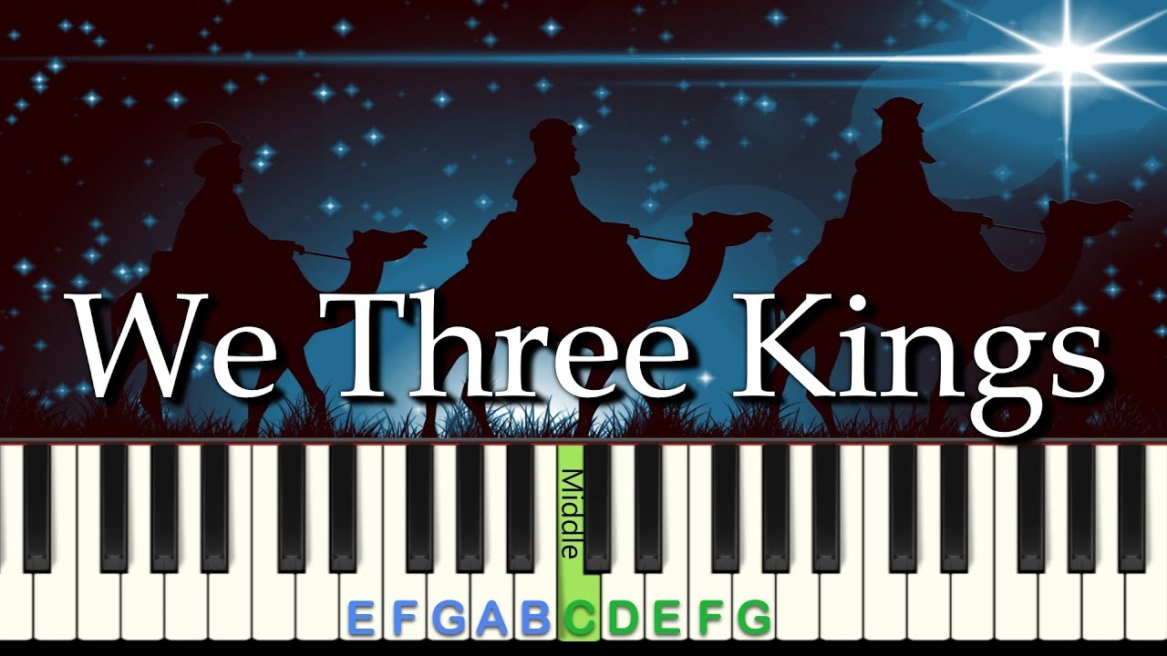 EASY Christmas Piano Tutorial: We Three Kings of Orient Are + Play-along