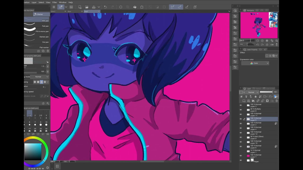 Michiru Kagemori BNA Anime Speedpaint Clip Studio Paint
