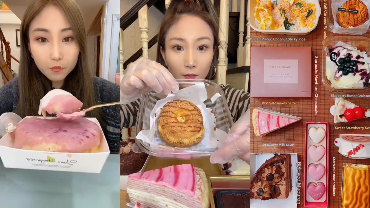 ASMR Delicious Dessert Mukbang | Blueberry Cake,Roll Cake,Cream Cake |Satisfying Eating Sounds #asmr