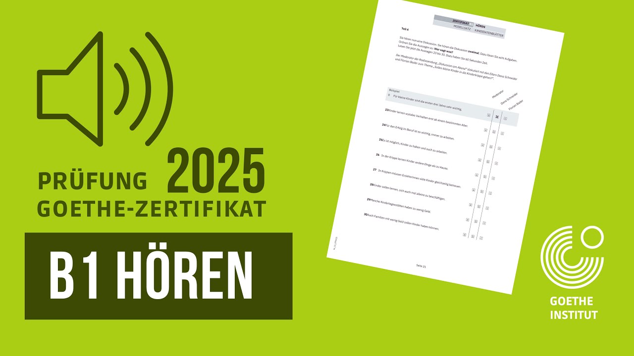 B1 German Exam 2025 – Hören mit Lösungen | Goethe Zertifikat | #04