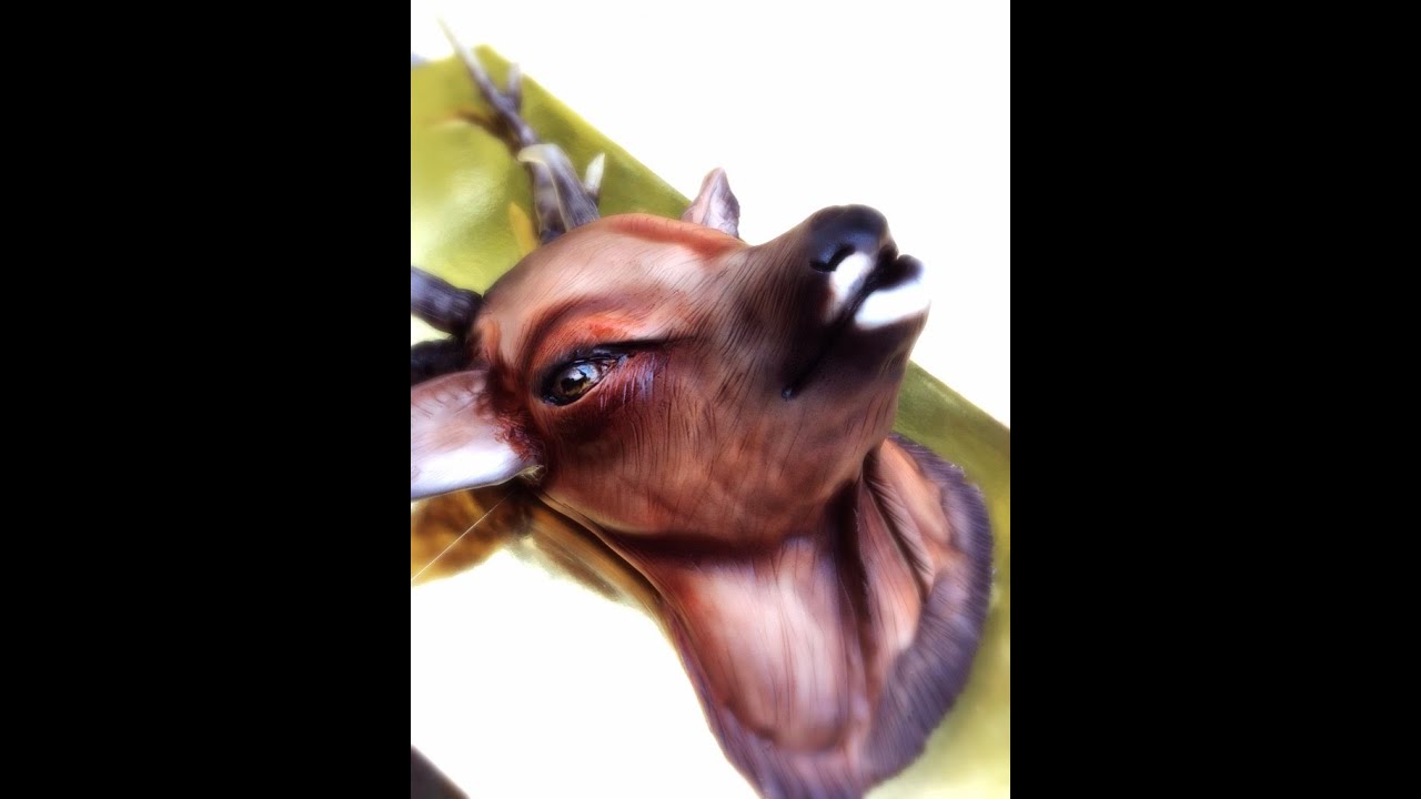 Kricky Cakes Decoration: Realistic Deer cake tutorial with airbrush HD 1080p