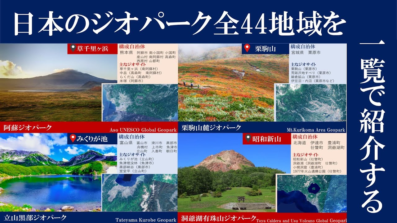【一覧】日本のジオパーク全44地域【地学・地理】