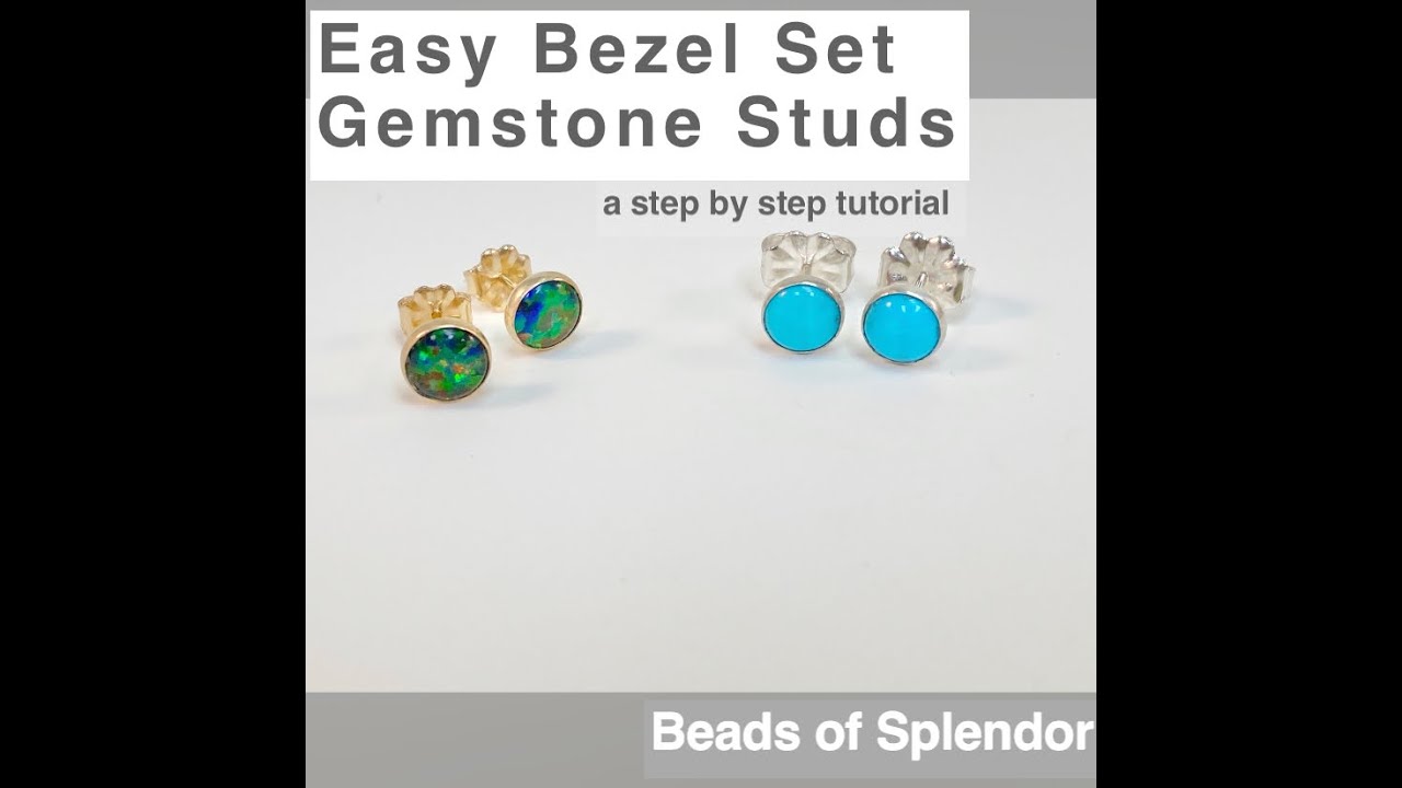 Easy Bezel Set Gemstone Stud Earrings (no soldering required!)