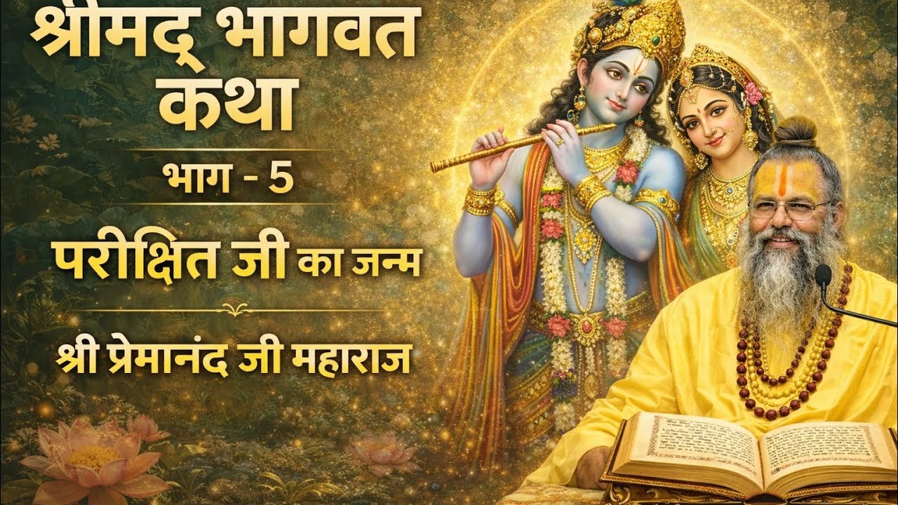 श्रीमद् भागवत कथा (भाग–5) | कुंती जी एवं श्री भीष्म जी द्वारा भगवान की स्तुति | परीक्षित जी का जन्म